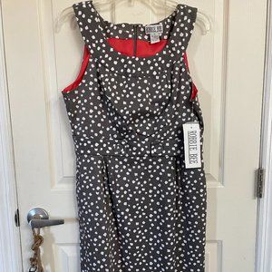 Robbie Bee Gray Dress with White Polka Dots